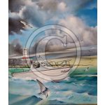Motor Boat in Approaching Storm